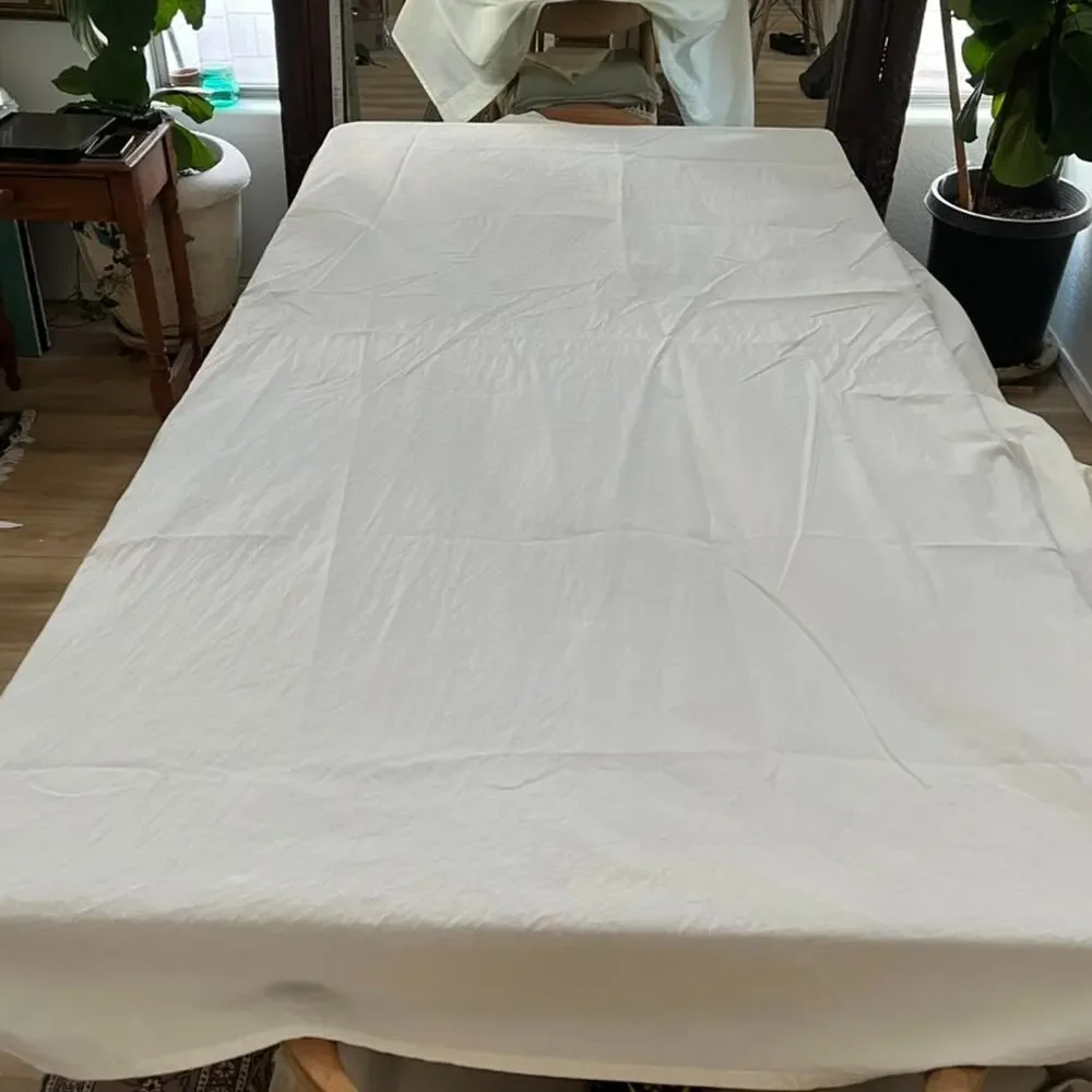 COYUCHI Organic Cotton Cream Sheet Set Pillowcase Fitted & Flat